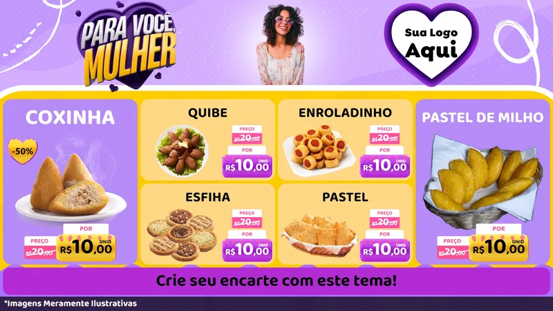 Modelo de TV para TV Horizontal com o tema Para Você, Mulher para Salgadaria