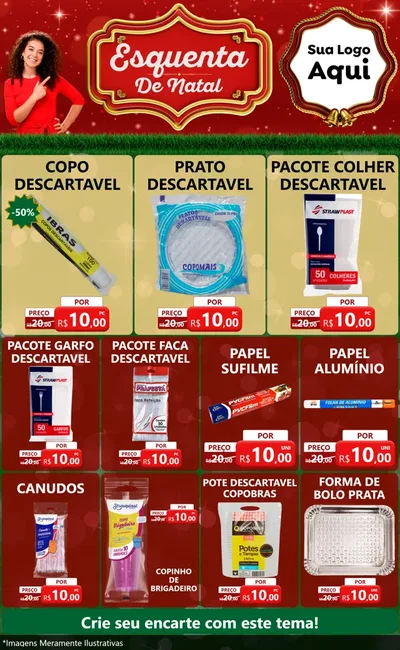 Modelo de Encarte para Encarte Grande com o tema Esquenta de Natal para Embalagens