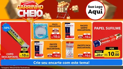 Modelo de TV para TV Horizontal com o tema Promoção carrinho cheio para Embalagens