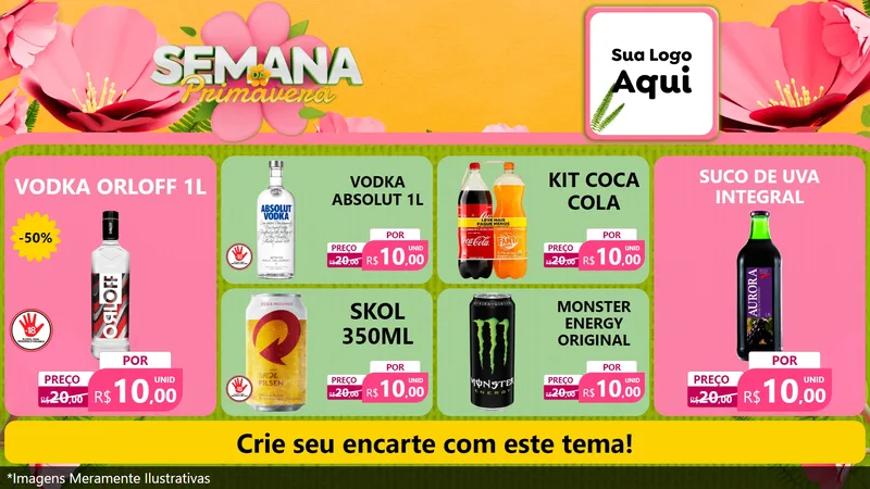 Modelo de TV para TV Horizontal com o tema Semana da Primavera para Distribuidora de bebidas