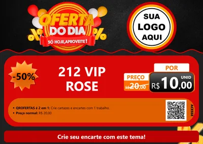 Modelo de Cartaz para Cartaz A4 Horizontal com o tema Oferta do Dia - Só hoje, Aproveite! para Perfumes