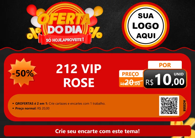Modelo de Cartaz para Cartaz A4 Horizontal com o tema Oferta do Dia - Só hoje, Aproveite! para Perfumes