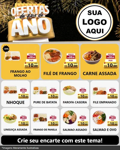 Modelo de Rede Social para Feed Instagram com o tema Ofertas de Fim de Ano para Restaurante
