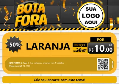 Modelo de Cartaz para Cartaz A4 Horizontal com o tema Bota Fora para Hortifrúti