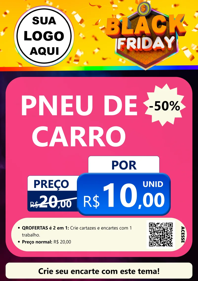 Modelo de Cartaz para Cartaz A4 Vertical com o tema Black Friday para Auto peças