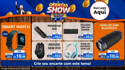 Modelo de TV para TV Horizontal com o tema Ofertas Show No Fim De Semana para Informática