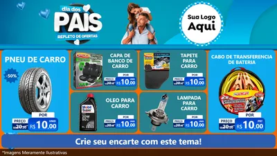 Modelo de TV para TV Horizontal com o tema Dia Dos Pais Repleto de Ofertas para Auto peças