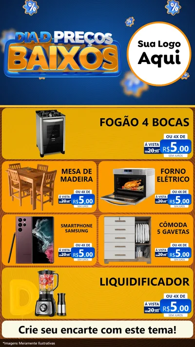Modelo de TV para TV Vertical com o tema Dia D Preço Baixo para Móveis e Eletro