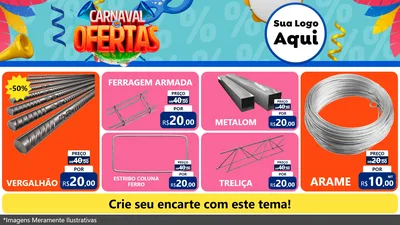 Modelo de TV para TV Horizontal com o tema Carnaval de Ofertas para Ferragens