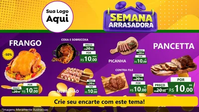 Modelo de TV para TV Horizontal com o tema Semana Arrasadora para Assados