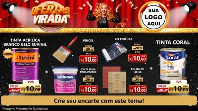 Modelo de TV para TV Horizontal com o tema Ofertas da Virada para Tintas e Ferramentas