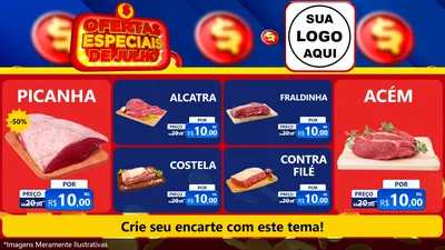 Modelo de TV para TV Horizontal com o tema Ofertas Especiais de Julho para Açougue
