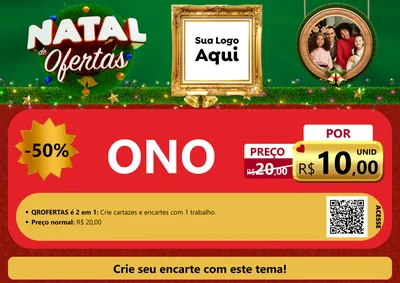 Modelo de Cartaz para Cartaz A4 Horizontal com o tema Natal de Ofertas para Óticas