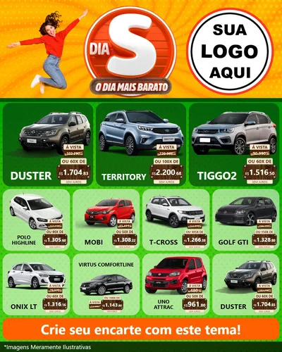 Modelo de Rede Social para Feed Instagram com o tema Dia S - O Dia Mais Barato para Concessionaria de Carros