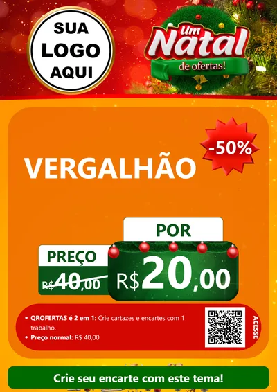 Modelo de Cartaz para Cartaz A4 Vertical com o tema Um Natal de Ofertas para Ferragens
