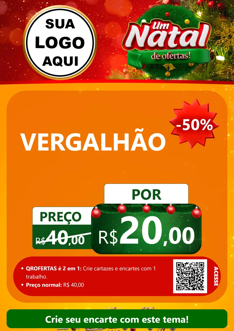 Modelo de Cartaz para Cartaz A4 Vertical com o tema Um Natal de Ofertas para Ferragens