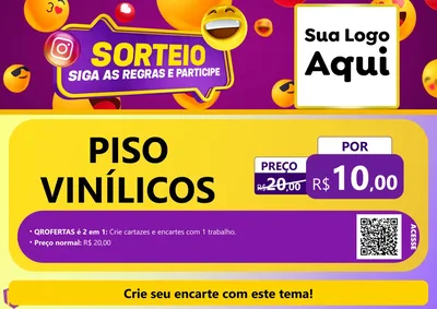 Modelo de Cartaz para Cartaz A4 Horizontal com o tema Sorteio para Material para Construção