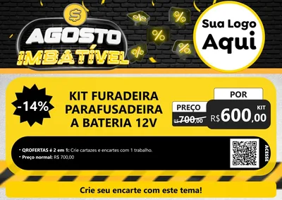 Modelo de Cartaz para Cartaz A4 Horizontal com o tema Agosto Imbatível para Maquinas e Ferramentas
