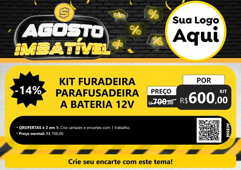 Modelo de Cartaz para Cartaz A4 Horizontal com o tema Agosto Imbatível para Maquinas e Ferramentas