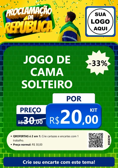 Modelo de Cartaz para Cartaz A4 Vertical com o tema Proclamação da República para Cama, Mesa e Banho