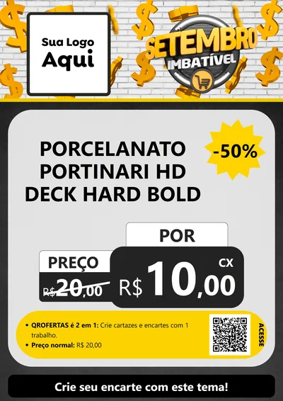 Modelo de Cartaz para Cartaz A4 Vertical com o tema Setembro Imbatível para Pisos e revestimentos
