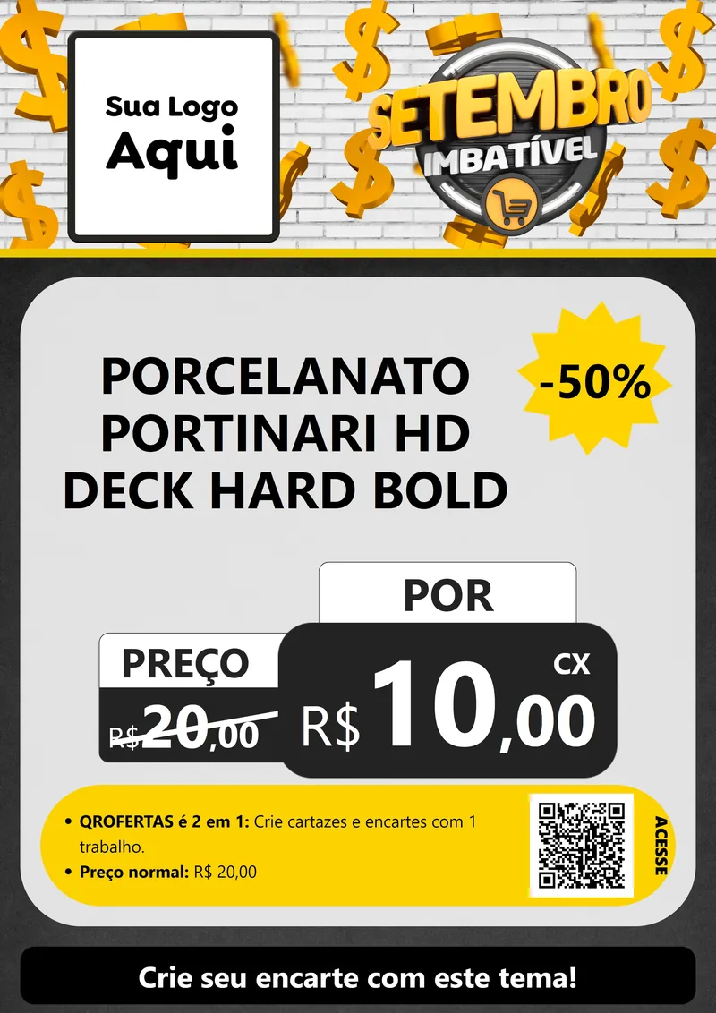 Modelo de Cartaz para Cartaz A4 Vertical com o tema Setembro Imbatível para Pisos e revestimentos