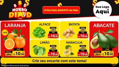 Modelo de TV para TV Horizontal com o tema Nosso Dia D para Hortifrúti