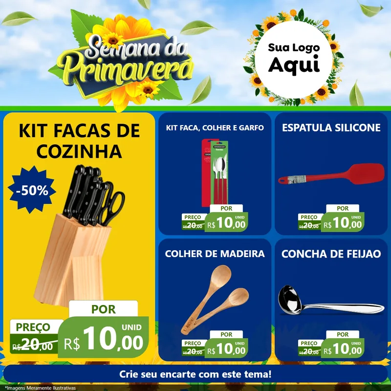 Modelo de Rede Social para Feed Facebook com o tema Semana da Primavera para Utilidades Domésticas