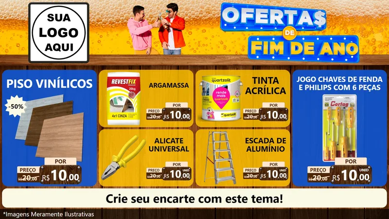 Modelo de TV para TV Horizontal com o tema Ofertas de Fim de Ano para Material para Construção
