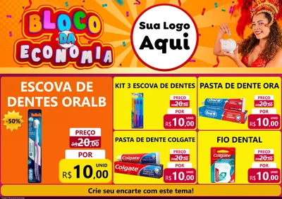 Modelo de Encarte para Encarte A4 Horizontal com o tema Bloco da Economia para Higiene Pessoal