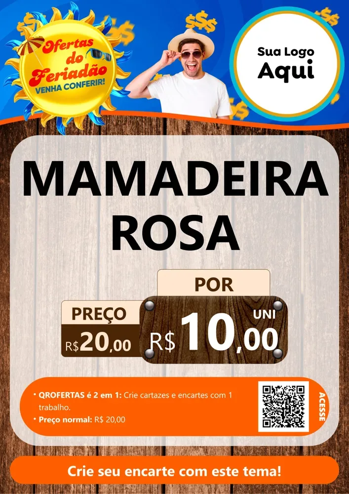Modelo de Cartaz para Cartaz A4 Vertical com o tema Ofertas do Feriadão para Bebês