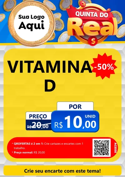 Modelo de Cartaz para Cartaz A4 Vertical com o tema Quinta do Real para Farmácia