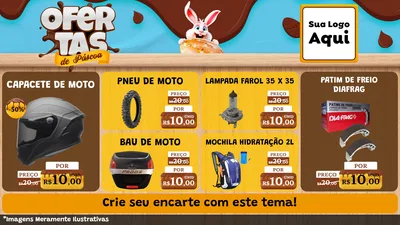 Modelo de TV para TV Horizontal com o tema Ofertas de Páscoa para Moto peças
