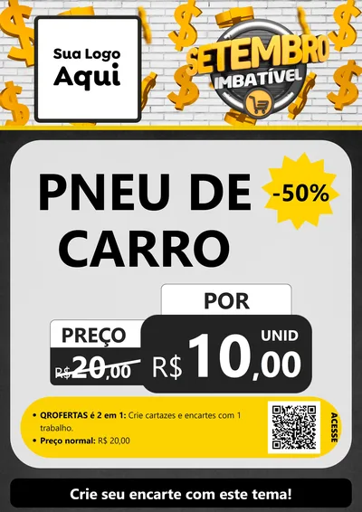 Modelo de Cartaz para Cartaz A4 Vertical com o tema Setembro Imbatível para Auto peças