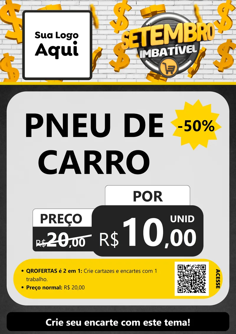 Modelo de Cartaz para Cartaz A4 Vertical com o tema Setembro Imbatível para Auto peças
