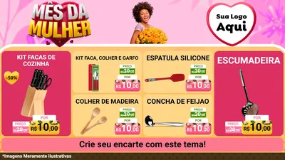 Modelo de TV para TV Horizontal com o tema Mês da Mulher para Utilidades Domésticas