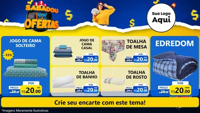 Modelo de TV para TV Horizontal com o tema Sabadou de Ofertas para Cama, Mesa e Banho