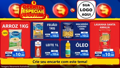 Modelo de TV para TV Horizontal com o tema Ofertas Especiais de Outubro para Supermercado
