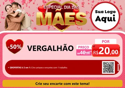 Modelo de Cartaz para Cartaz A4 Horizontal com o tema Especial Dia Das Mães para Ferragens