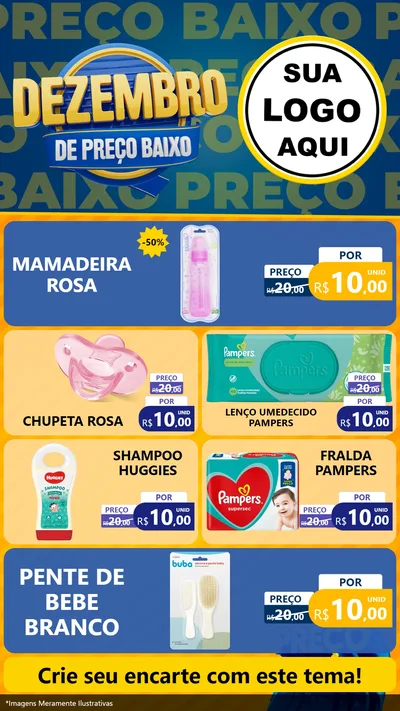 Modelo de TV para TV Vertical com o tema Dezembro de Preço Baixo para Bebês