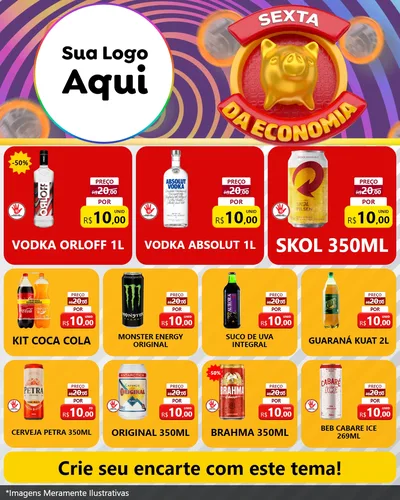 Modelo de Rede Social para Feed Instagram com o tema Sexta da Economia para Distribuidora de bebidas