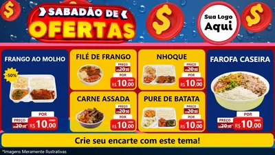 Modelo de TV para TV Horizontal com o tema Sabadão de Ofertas para Restaurante
