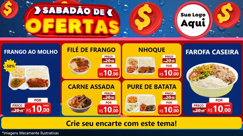 Modelo de TV para TV Horizontal com o tema Sabadão de Ofertas para Restaurante