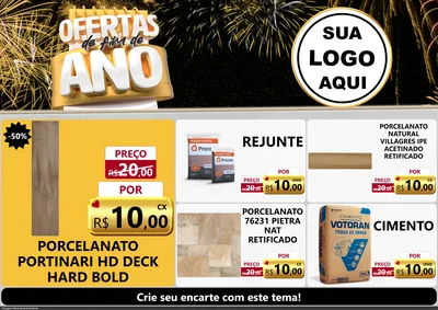 Modelo de Encarte para Encarte A4 Horizontal com o tema Ofertas de Fim de Ano para Pisos e revestimentos