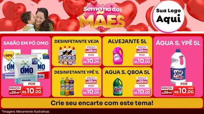 Modelo de TV para TV Horizontal com o tema Semana Das Mães para Produtos de Limpeza