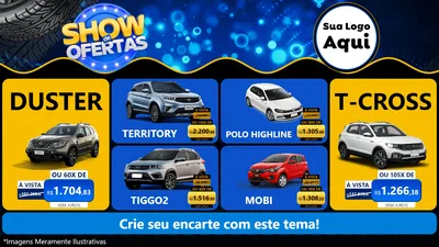 Modelo de TV para TV Horizontal com o tema Show de Ofertas para Concessionaria de Carros