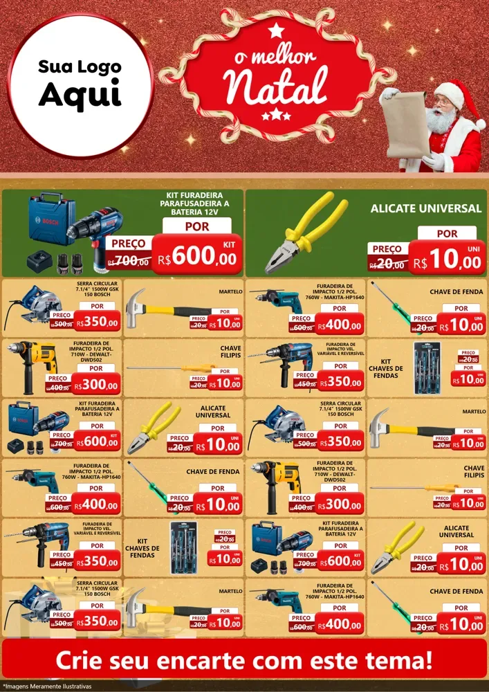 Modelo de Encarte para Encarte A4 Vertical com o tema O Melhor Natal para Maquinas e Ferramentas