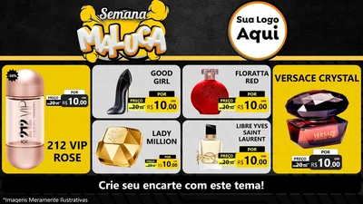 Modelo de TV para TV Horizontal com o tema Semana Maluca para Perfumes