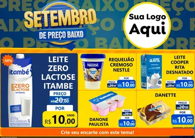 Modelo de Encarte para Encarte A4 Horizontal com o tema Setembro De Preço Baixo para Frios e Laticínios