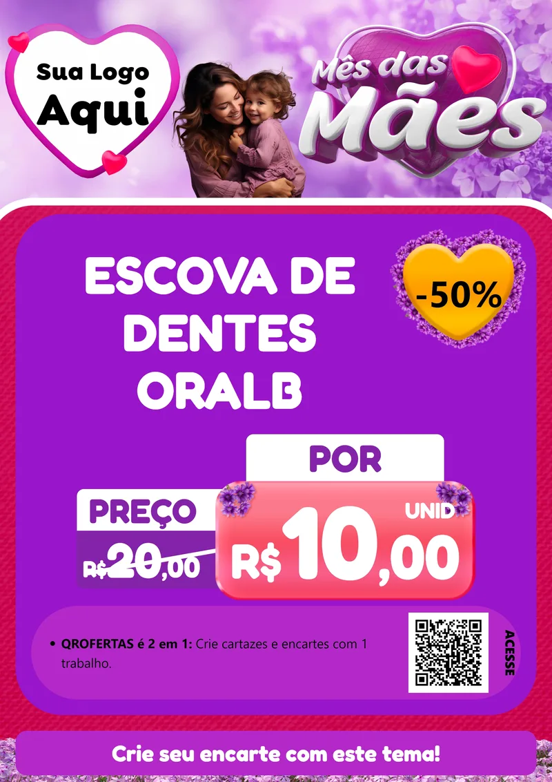 Modelo de Cartaz para Cartaz A4 Vertical com o tema Mês das Mães para Higiene Pessoal